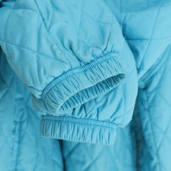 VINTAGE Y2K NIKE Quilted Zip-Up Bomber Jacket Aqua Blue Size L - Picture 13 of 13